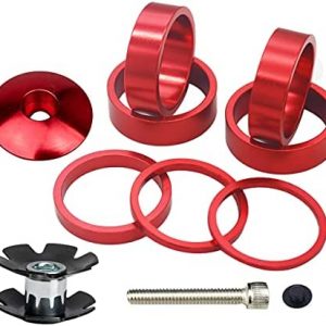 PLATTBK Bike Headset Spacer 1 1/8 Inch,Aluminium Alloy Bicycle Headset Spacers with Stem Top Cap,Headset Star Nut for MTB BMX Road Bike