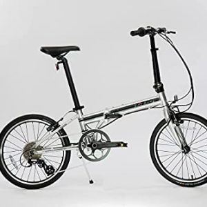 ZiZZO Liberte 23 lb Lightweight Aluminum Alloy 20-Inch 8-Speed Folding Bicycle with Quick Release Wheels
