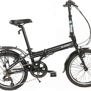 ZiZZO Forte Heavy Duty Folding Bike-Lightweight Aluminum Frame Genuine Shimano 20-Inch Folding Bike with Fenders, Rack and 300 lbs Weight Limit